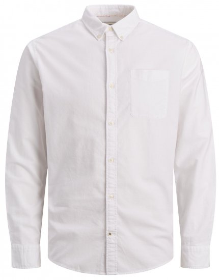 Jack & Jones OXFORD LS Shirt White - Košile - Košile 2XL-10XL