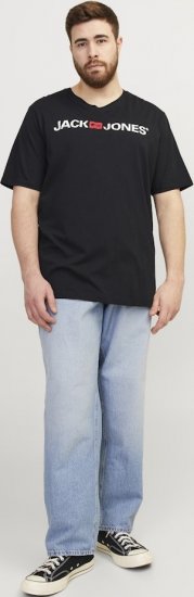 Jack & Jones Corp Logo Crew Neck T-Shirt Black - Trička - Trička nadměrné velikosti - 2XL-14XL