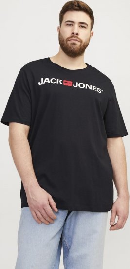 Jack & Jones Corp Logo Crew Neck T-Shirt Black - Trička - Trička nadměrné velikosti - 2XL-14XL