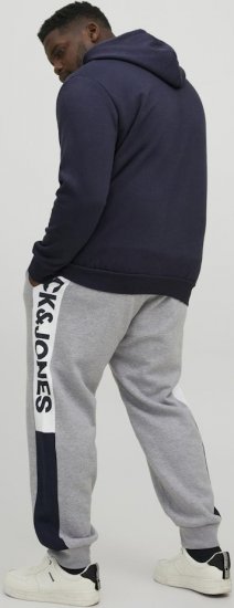 Jack & Jones CORP LOGO Large Print Hoodie Navy Blazer - Mikiny & mikiny s kapucí - Mikiny & Mikiny s kapucí 2XL-12XL