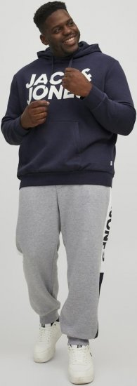Jack & Jones CORP LOGO Large Print Hoodie Navy Blazer - Mikiny & mikiny s kapucí - Mikiny & Mikiny s kapucí 2XL-12XL