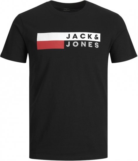 Jack & Jones CORP Logo T-Shirt Black/PLAY 4 - Trička - Trička nadměrné velikosti - 2XL-14XL