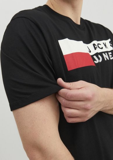 Jack & Jones CORP Logo T-Shirt Black/PLAY 4 - Trička - Trička nadměrné velikosti - 2XL-14XL