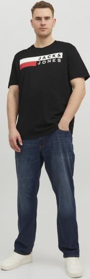 Jack & Jones CORP Logo T-Shirt Black/PLAY 4 - Trička - Trička nadměrné velikosti - 2XL-14XL