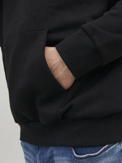 Jack & Jones CORP LOGO PLAY 4 Print Hoodie Black - Mikiny & mikiny s kapucí - Mikiny & Mikiny s kapucí 2XL-12XL