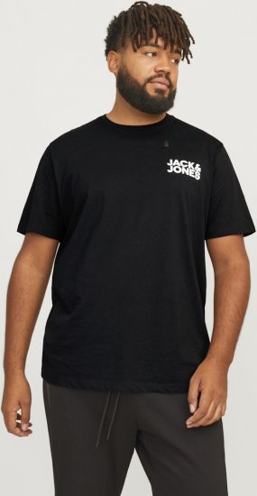 Jack & Jones CORP Logo T-Shirt Black - Trička - Trička nadměrné velikosti - 2XL-14XL