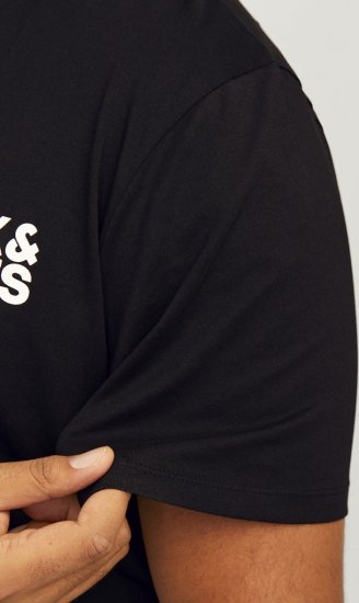 Jack & Jones CORP Logo T-Shirt Black - Trička - Trička nadměrné velikosti - 2XL-14XL