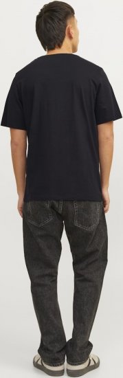 Jack & Jones CORP Logo T-Shirt Black w Small Black Print - Trička - Trička nadměrné velikosti - 2XL-14XL