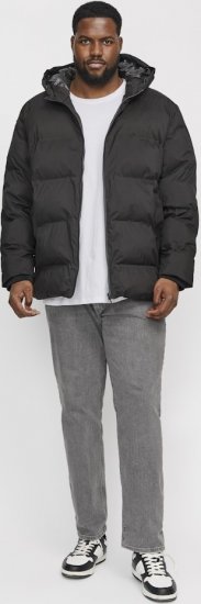 Jack & Jones CORP Logo T-Shirt White w Small Black Print - Trička - Trička nadměrné velikosti - 2XL-14XL