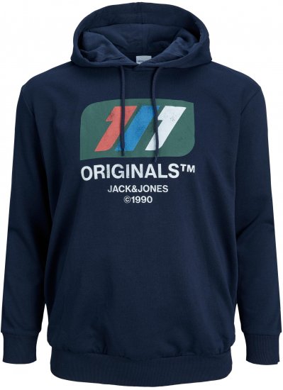 Jack & Jones JORNATE SWEAT Hoodie Navy - Mikiny & mikiny s kapucí - Mikiny & Mikiny s kapucí 2XL-12XL