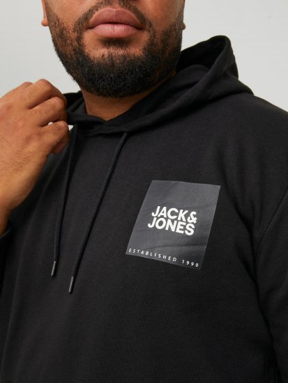 Jack & Jones JJLOCK SWEAT HOOD Black - Mikiny & mikiny s kapucí - Mikiny & Mikiny s kapucí 2XL-12XL