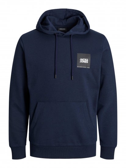 Jack & Jones JJLOCK SWEAT HOOD Navy - Mikiny & mikiny s kapucí - Mikiny & Mikiny s kapucí 2XL-12XL