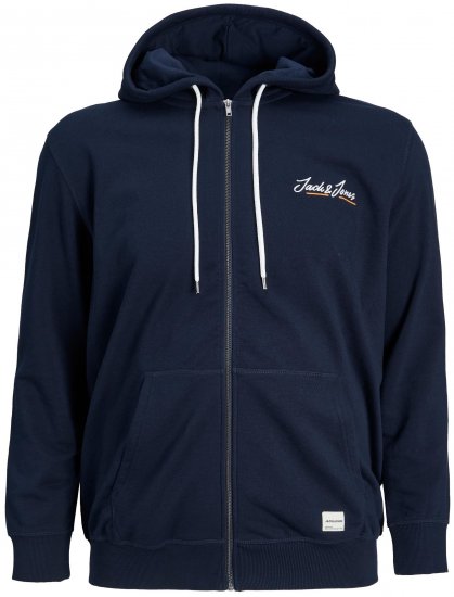 Jack & Jones JORPAUL TONS ZIP Hoodie Navy - Mikiny & mikiny s kapucí - Mikiny & Mikiny s kapucí 2XL-12XL