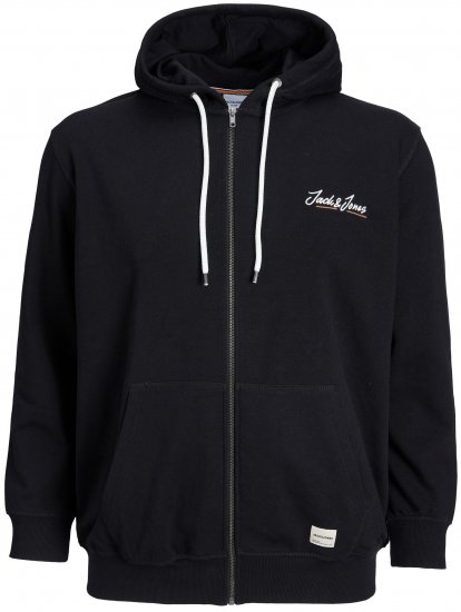 Jack & Jones JORPAUL TONS ZIP Hoodie Black - Mikiny & mikiny s kapucí - Mikiny & Mikiny s kapucí 2XL-12XL