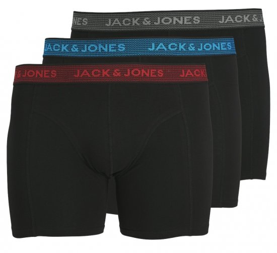 Jack & Jones WAISTBAND Trunks 3-Pack Asphalt - Spodní prádlo - Spodní Prádlo Nadměrné Velikosti 2XL-8XL