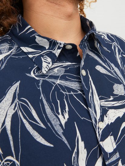 Jack & Jones JORCRAYON AOP Shirt Navy - Košile - Košile 2XL-10XL