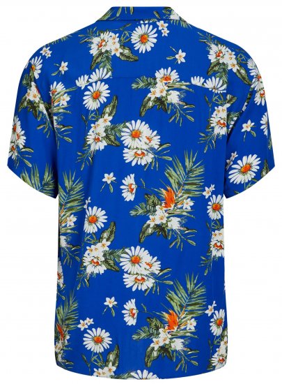 Jack & Jones JORLUKE FLORES Resort Shirt Nautical Blue - Košile - Košile 2XL-10XL