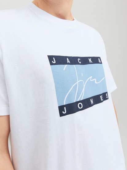 Jack & Jones JORJOSHUA T-shirt Bright White - Trička - Trička nadměrné velikosti - 2XL-14XL
