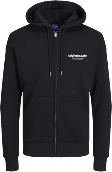 Jack & Jones ESTERBRO Zip Hoodie Black - Mikiny & mikiny s kapucí - Mikiny & Mikiny s kapucí 2XL-12XL
