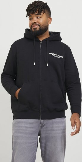 Jack & Jones ESTERBRO Zip Hoodie Black - Mikiny & mikiny s kapucí - Mikiny & Mikiny s kapucí 2XL-12XL