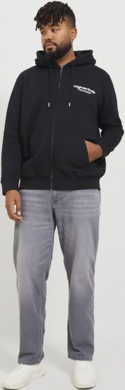 Jack & Jones ESTERBRO Zip Hoodie Black - Mikiny & mikiny s kapucí - Mikiny & Mikiny s kapucí 2XL-12XL
