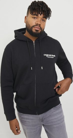 Jack & Jones ESTERBRO Zip Hoodie Black - Mikiny & mikiny s kapucí - Mikiny & Mikiny s kapucí 2XL-12XL