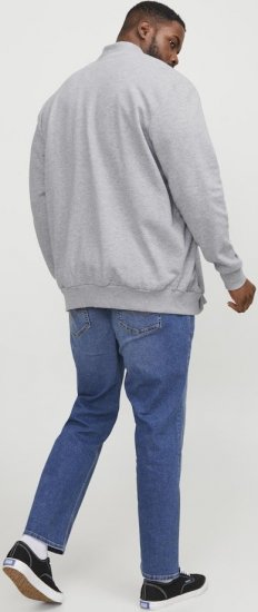 Jack & Jones PAULOS Turtleneck Zip Sweatshirt Light Grey Melange - Mikiny & mikiny s kapucí - Mikiny & Mikiny s kapucí 2XL-12XL