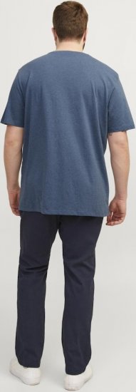 Jack & Jones PAULOS T-Shirt Denim Blue - Trička - Trička nadměrné velikosti - 2XL-14XL