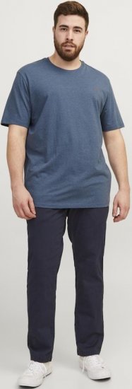 Jack & Jones PAULOS T-Shirt Denim Blue - Trička - Trička nadměrné velikosti - 2XL-14XL