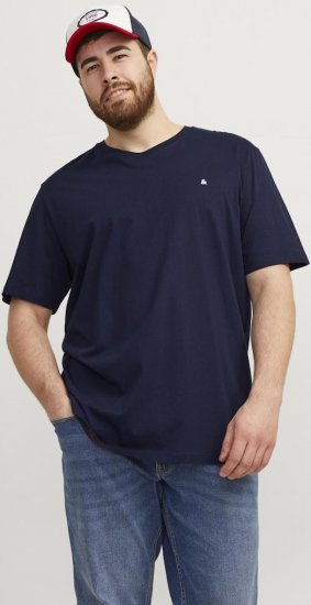 Jack & Jones PAULOS T-Shirt Navy Blazer - Trička - Trička nadměrné velikosti - 2XL-14XL