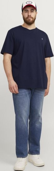 Jack & Jones PAULOS T-Shirt Navy Blazer - Trička - Trička nadměrné velikosti - 2XL-14XL