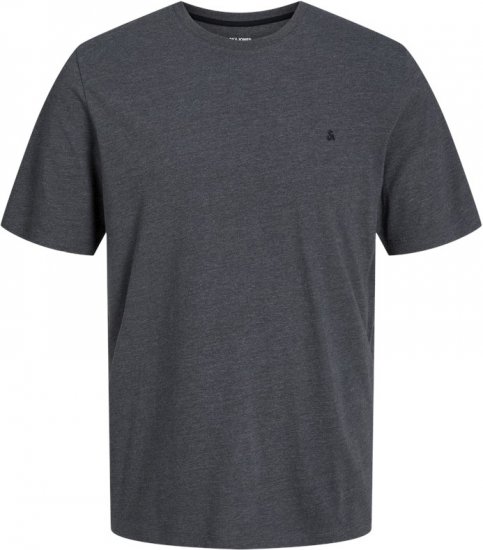 Jack & Jones PAULOS T-Shirt Dark Grey Melange - Trička - Trička nadměrné velikosti - 2XL-14XL