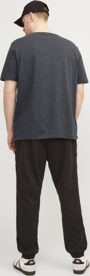 Jack & Jones PAULOS T-Shirt Dark Grey Melange - Trička - Trička nadměrné velikosti - 2XL-14XL