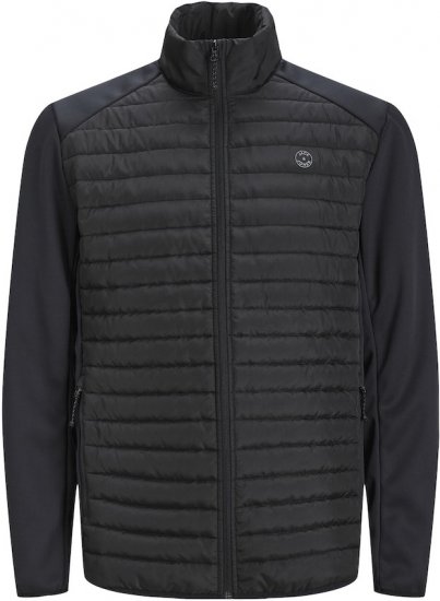 Jack & Jones MULTI SET-IN Sleeves Quilted Jacket With Collar Black - Bundy - Bundy Nadměrné Velikosti - 2XL-8XL