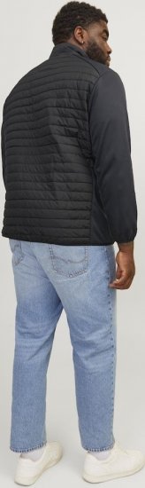 Jack & Jones MULTI SET-IN Sleeves Quilted Jacket With Collar Black - Bundy - Bundy Nadměrné Velikosti - 2XL-8XL