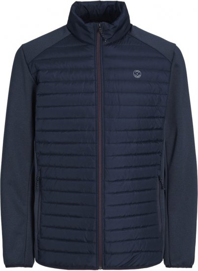 Jack & Jones MULTI SET-IN Sleeves Quilted Jacket With Collar Navy Blazer - Bundy - Bundy Nadměrné Velikosti - 2XL-8XL