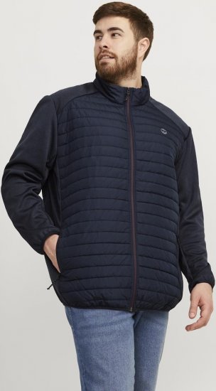 Jack & Jones MULTI SET-IN Sleeves Quilted Jacket With Collar Navy Blazer - Bundy - Bundy Nadměrné Velikosti - 2XL-8XL