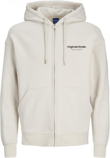 Jack & Jones ESTERBRO Zip Hoodie Light Grey - Mikiny & mikiny s kapucí - Mikiny & Mikiny s kapucí 2XL-12XL