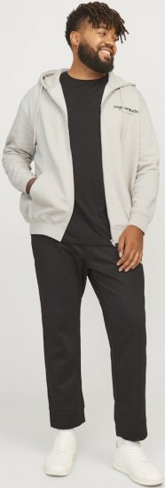 Jack & Jones ESTERBRO Zip Hoodie Light Grey - Mikiny & mikiny s kapucí - Mikiny & Mikiny s kapucí 2XL-12XL