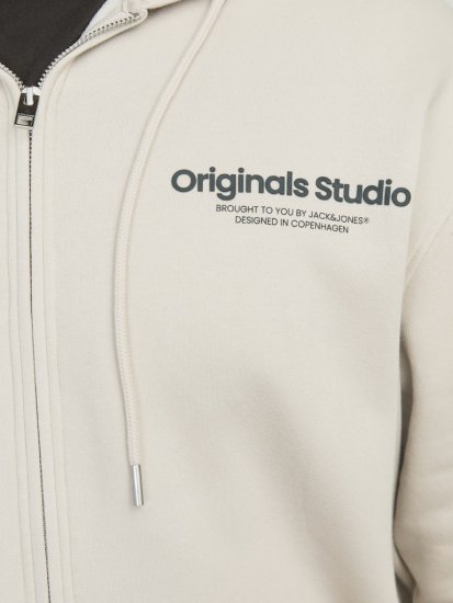 Jack & Jones ESTERBRO Zip Hoodie Light Grey - Mikiny & mikiny s kapucí - Mikiny & Mikiny s kapucí 2XL-12XL