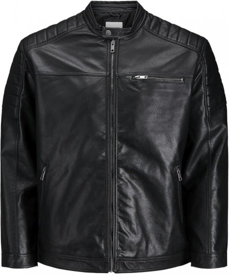Jack & Jones ROCKY Jacket Black - Bundy - Bundy Nadměrné Velikosti - 2XL-8XL
