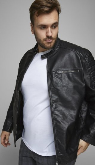 Jack & Jones ROCKY Jacket Black - Bundy - Bundy Nadměrné Velikosti - 2XL-8XL