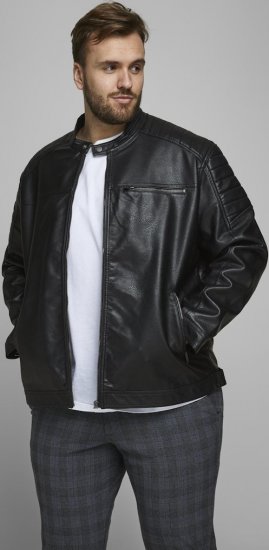 Jack & Jones ROCKY Jacket Black - Bundy - Bundy Nadměrné Velikosti - 2XL-8XL