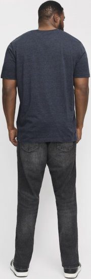 Jack & Jones ORGANIC T-Shirt Navy Blazer/Melange - Trička - Trička nadměrné velikosti - 2XL-14XL