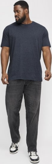 Jack & Jones ORGANIC T-Shirt Navy Blazer/Melange - Trička - Trička nadměrné velikosti - 2XL-14XL