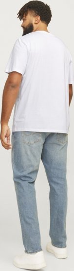 Jack & Jones JJELOGO O-Neck T-Shirt White - Trička - Trička nadměrné velikosti - 2XL-14XL