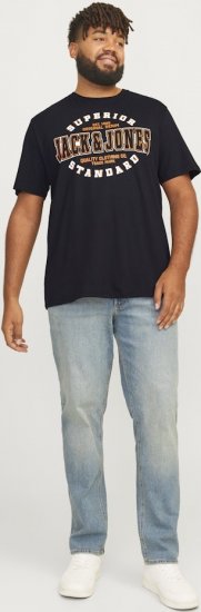 Jack & Jones LOGO O-Neck T-Shirt Black - Trička - Trička nadměrné velikosti - 2XL-14XL
