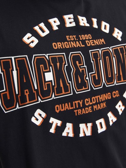 Jack & Jones LOGO O-Neck T-Shirt Black - Trička - Trička nadměrné velikosti - 2XL-14XL
