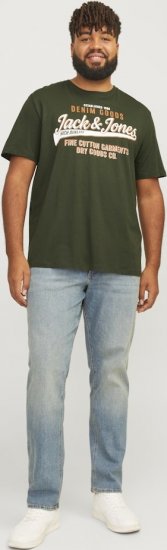 Jack & Jones JJELOGO O-Neck T-Shirt Kombu Green - Trička - Trička nadměrné velikosti - 2XL-14XL