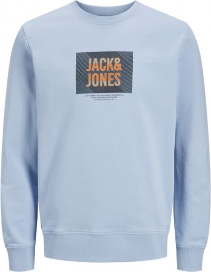 Jack & Jones HUDSON Sweatshirt Chambray Blue - Mikiny & Mikiny s kapucí - Mikiny & Mikiny s kapucí 2XL-12XL